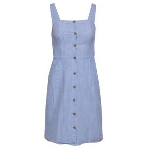 J. Crew Light Blue Striped Button-Front Sundress